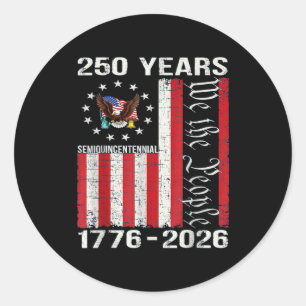 250 jaar amerikaans 250ste verjaardag usa us vlag ronde sticker