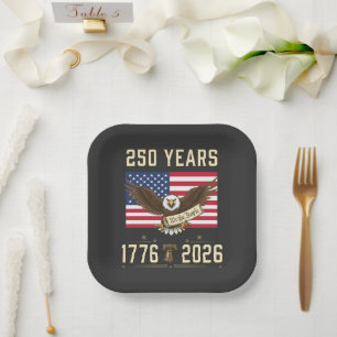 250 Jaar Amerikaans Erfgoed 1776 2026 Papieren Bordje