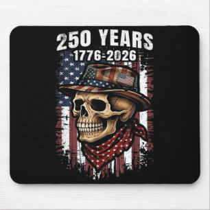 250 Jaar Amerikaans Schedel Skelet Patriottisch Muismat