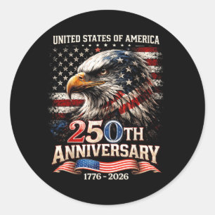 250 Jaar Amerikaans USA Patriottische Mannen Vrouw Ronde Sticker