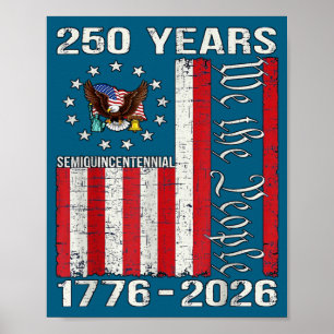 250 jaar amerikaanse 250ste verjaardag usa vs vlag poster