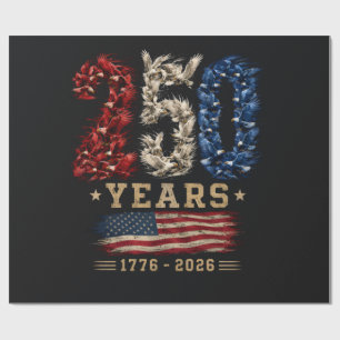 250 Jaar Amerikaanse Adelaar Vlag Patriottisch Cadeaupapier