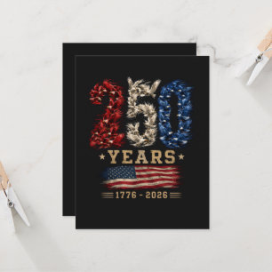 250 Jaar Amerikaanse Adelaar Vlag Patriottisch  Kaart