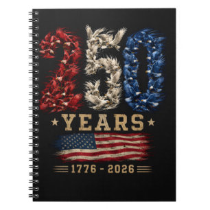 250 Jaar Amerikaanse Adelaar Vlag Patriottisch Notitieboek