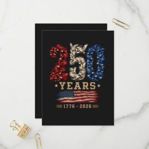250 Jaar Amerikaanse Adelaar Vlag Patriottisch  Uitnodiging Briefkaart