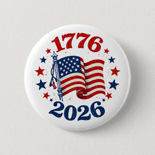 250 Jaar Amerikaanse Onafhankelijkheid Patriotisch Ronde Button 5,7 Cm
