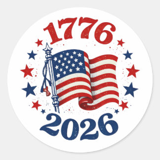 250 Jaar Amerikaanse Onafhankelijkheid Patriottisc Ronde Sticker