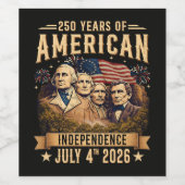 250 Jaar Amerikaanse Onafhankelijkheid Wijn Etiket (Enkel label)