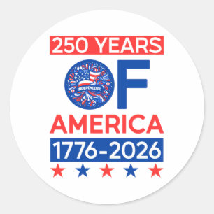 250 jaar Amerikaanse revolutie Semiquincentenni Ronde Sticker