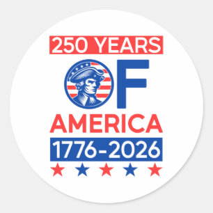 250 jaar Amerikaanse revolutie Semiquincentenni Ronde Sticker