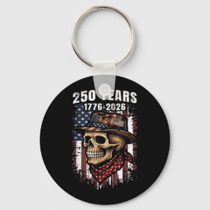 250 Jaar Amerikaanse Schedel Skelet Patriottisch Sleutelhanger