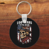 250 Jaar Amerikaanse Schedel Skelet Patriottisch Sleutelhanger (Voorkant)