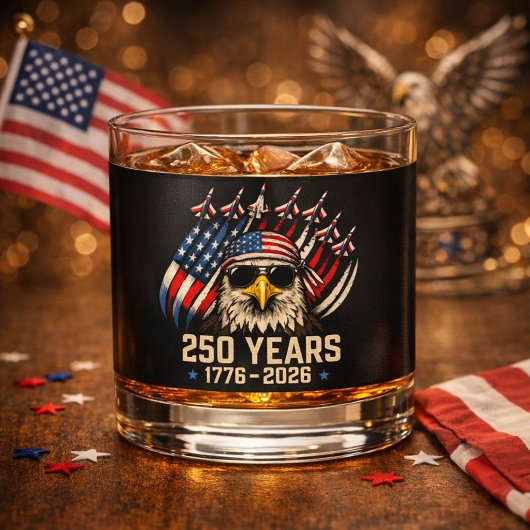 250 Jaar Amerikaanse Trots | Bold Eagle Whisky Glas