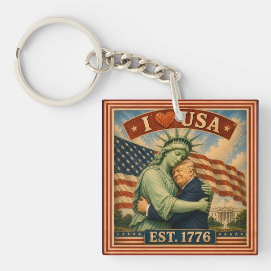 250 Jaar Amerikaanse Trots Liefde VS Sleutelhanger (voorkant)