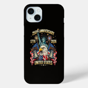 250 Jaar Amerikaanse Viering 1776-2026 USA Vlag iPhone 15 Mini Hoesje