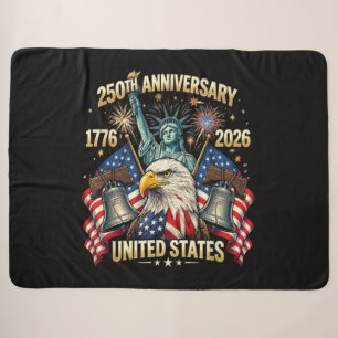 250 Jaar Amerikaanse Viering 1776-2026 USA Vlag Sherpa Deken
