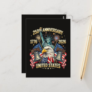 250 Jaar Amerikaanse Viering 1776-2026 Vlag van de Briefkaart