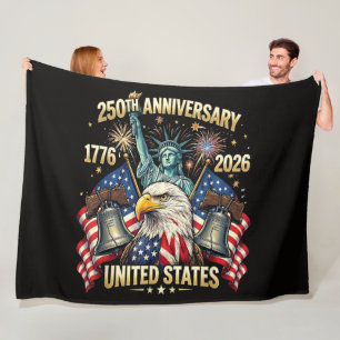 250 Jaar Amerikaanse Viering 1776-2026 Vlag van de Fleece Deken