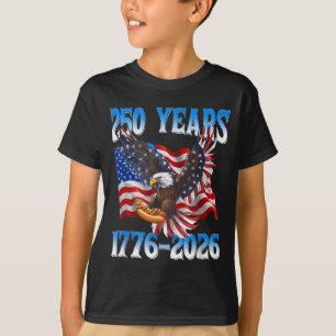 250 Jaar Amerikaanse Vlag 1776 2026 Eagle Hotdog 4 T-shirt