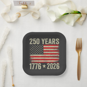 250 Jaar Amerikaanse Vlag 1776-2026 Papieren Bordje