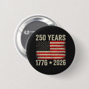 250 Jaar Amerikaanse Vlag 1776-2026 Ronde Button 5,7 Cm