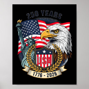 250 Jaar Amerikaanse Vlagjubileum VS 250e Geboorte Poster