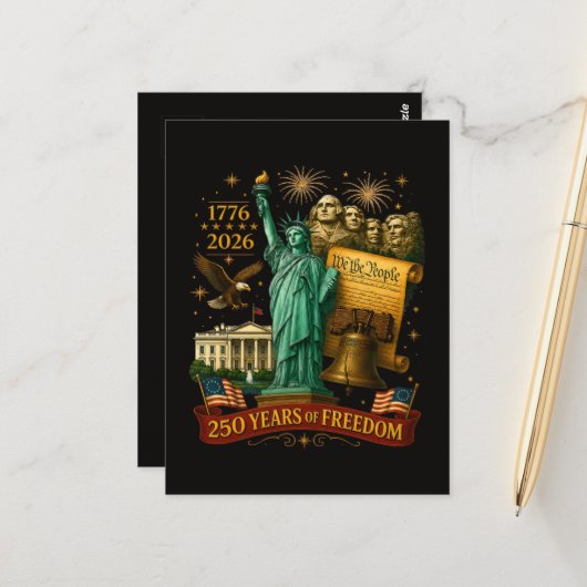 250 Jaar Amerikaanse Vrijheid Briefkaart (Voorkant / Achterkant in situ)