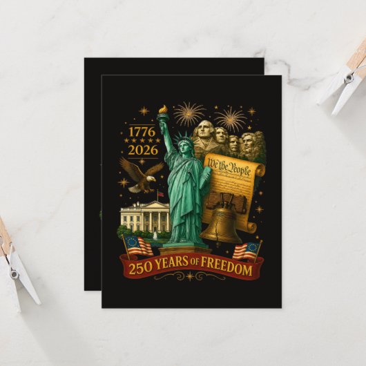 250 Jaar Amerikaanse Vrijheid Kaart (Voorkant / Achterkant in situ)