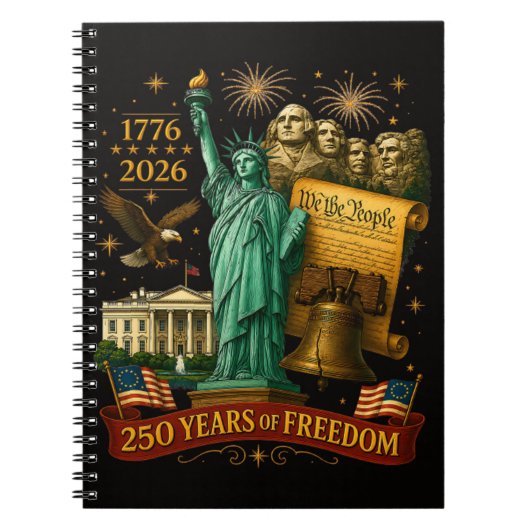 250 Jaar Amerikaanse Vrijheid Notitieboek (Voorkant)