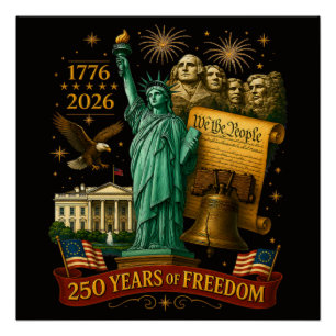 250 Jaar Amerikaanse Vrijheid Perfect Poster