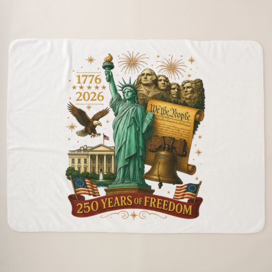250 Jaar Amerikaanse Vrijheid Sherpa Deken (Voorkant (horizontaal))