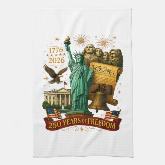 250 Jaar Amerikaanse Vrijheid Theedoek (Verticaal)