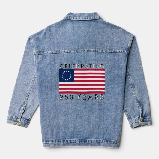 250 jaar Betsy Ross-vlag vieren Denim Jacket (Achterkant)