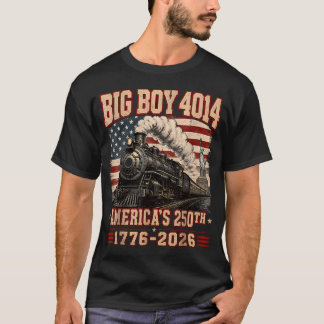 250 Jaar Big Boy 4014 Trein Us Vlag Vintage T-shirt