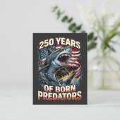 250 Jaar Born Predators Haaien Kunst Briefkaart (Staand voorkant)
