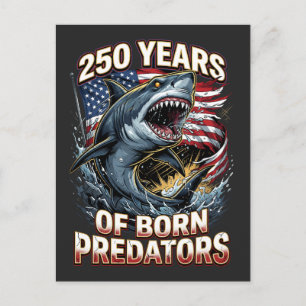 250 Jaar Born Predators Haaien Kunst Briefkaart