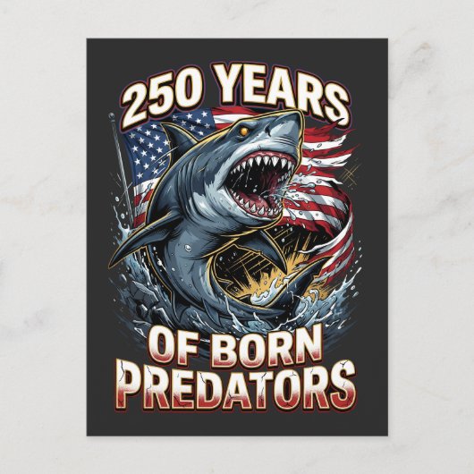 250 Jaar Born Predators Haaien Kunst Briefkaart (Voorkant)