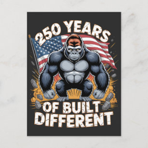 250 Jaar Built Different Gorilla Patriottisch Briefkaart