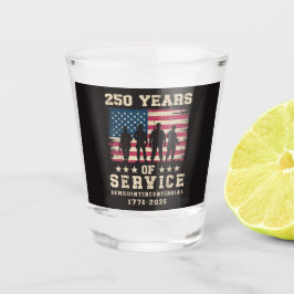 250 Jaar Dienst Patriottisch Jubileumontwerp Shot Glas