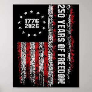 250 jaar dom Amerika 1776 2026 Vlag Poster