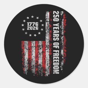 250 jaar dom Amerika 1776 2026 Vlag Ronde Sticker