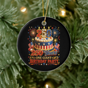 250 jaar één gigantische verjaardag 250 jaar usa keramisch ornament