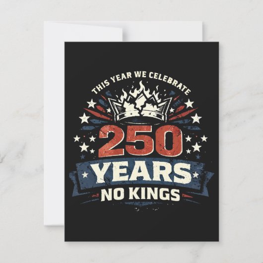 250 Jaar Geen Koningen Patriottisch Aankondiging (Voorkant)