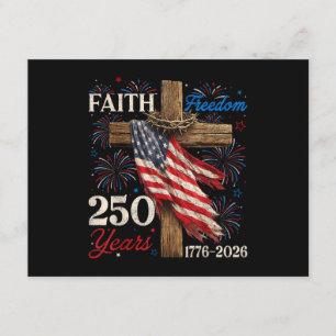 250 Jaar geloof en vrijheid 4 juli shirts Chr Informatiekaartje