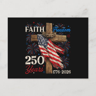 250 Jaar geloof en vrijheid 4 juli T-shirts Chr Briefkaart