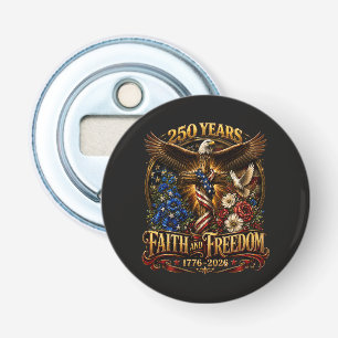 250 Jaar geloof en vrijheid Amerika Button Flesopener