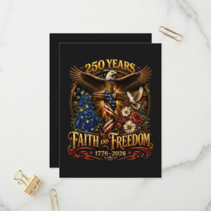 250 Jaar geloof en vrijheid Amerika Uitnodiging Briefkaart