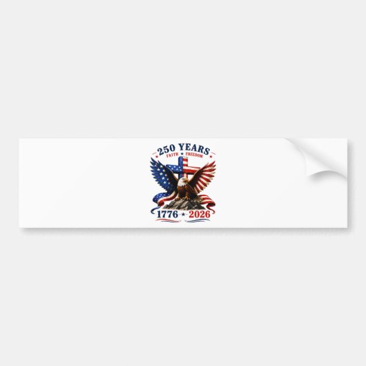 250 jaar geloof en vrijheid bumpersticker (Voorkant)