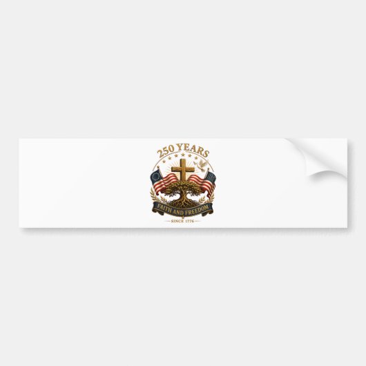 250 Jaar geloof en vrijheid Bumpersticker (Voorkant)