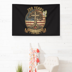 250 Jaar geloof en vrijheid christelijk Spandoek